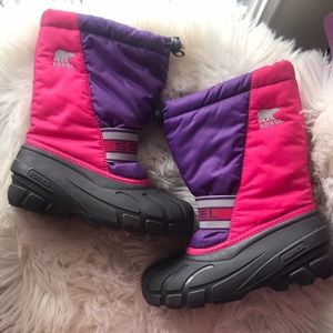 Sorel Winter Waterproof Boots Pink Youth Size 2